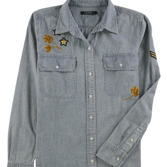 Ralph Lauren Women's Chambray Light Blue Denim Shirt Size S NWT - Picture 4 of 7